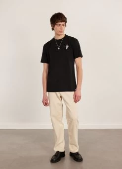 Spaceman Auxiliary T Shirt | Embroidered Organic Cotton | Black -Urban Wear Shop PERCIVAL MENSWEAR SPACEMAN2