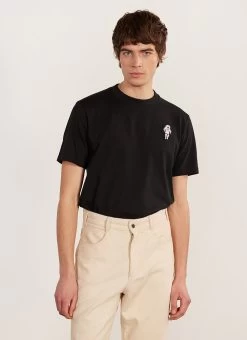 Spaceman Auxiliary T Shirt | Embroidered Organic Cotton | Black -Urban Wear Shop PERCIVAL MENSWEAR SPACEMAN4