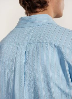 Stripe Pearce Oversized Shirt | Light Blue -Urban Wear Shop PERCIVAL MENSWEAR STRIPE PEARCE SHIRT LIGHT BLUE6