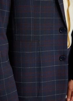 Check Tailored Blazer | Navy -Urban Wear Shop PERCIVAL MENSWEAR SUITING CHECK TAILORED BLAZER NAVY 7