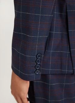 Check Tailored Blazer | Navy -Urban Wear Shop PERCIVAL MENSWEAR SUITING CHECK TAILORED BLAZER NAVY 8