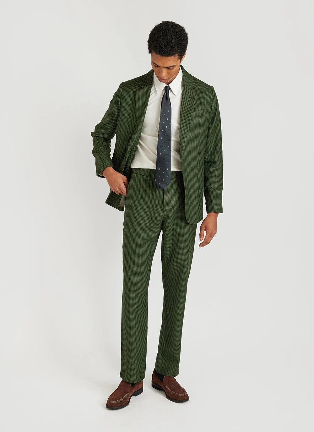 Houndstooth Tailored Trousers | Forest 5 Houndstooth Tailored Trousers | Forest - Image 3