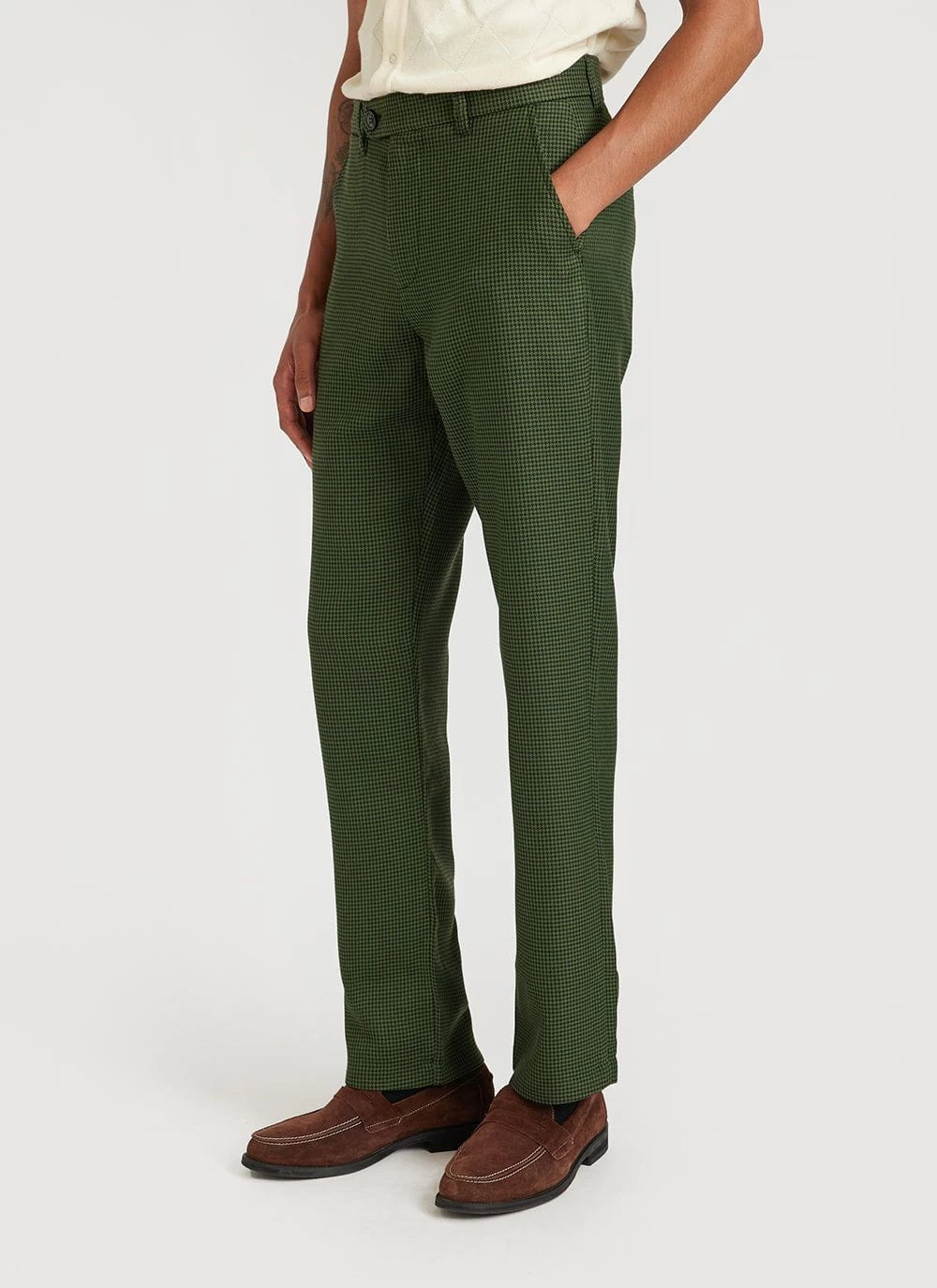 Houndstooth Tailored Trousers | Forest 6 Houndstooth Tailored Trousers | Forest - Image 4