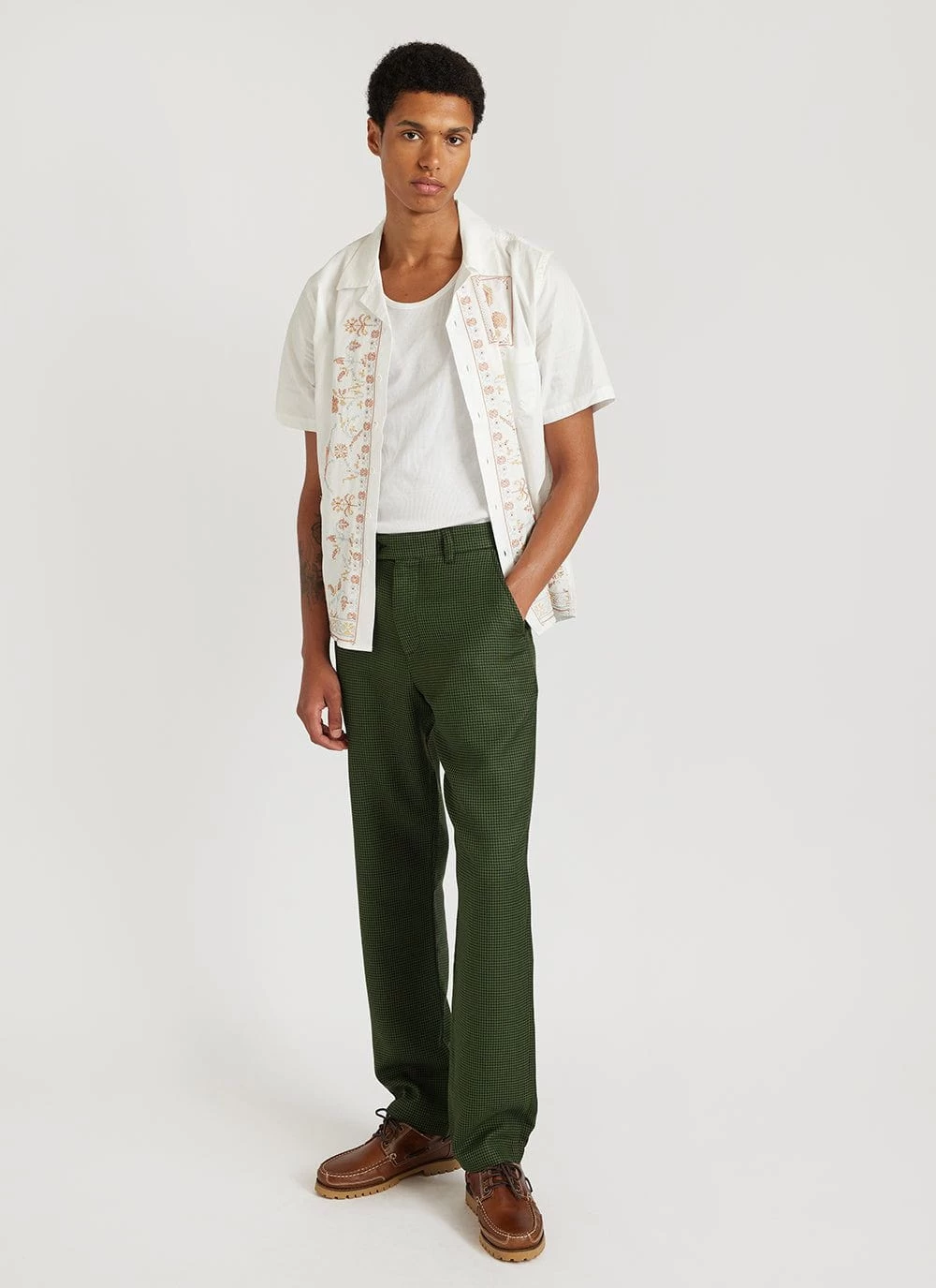 Houndstooth Tailored Trousers | Forest 9 Houndstooth Tailored Trousers | Forest - Image 7