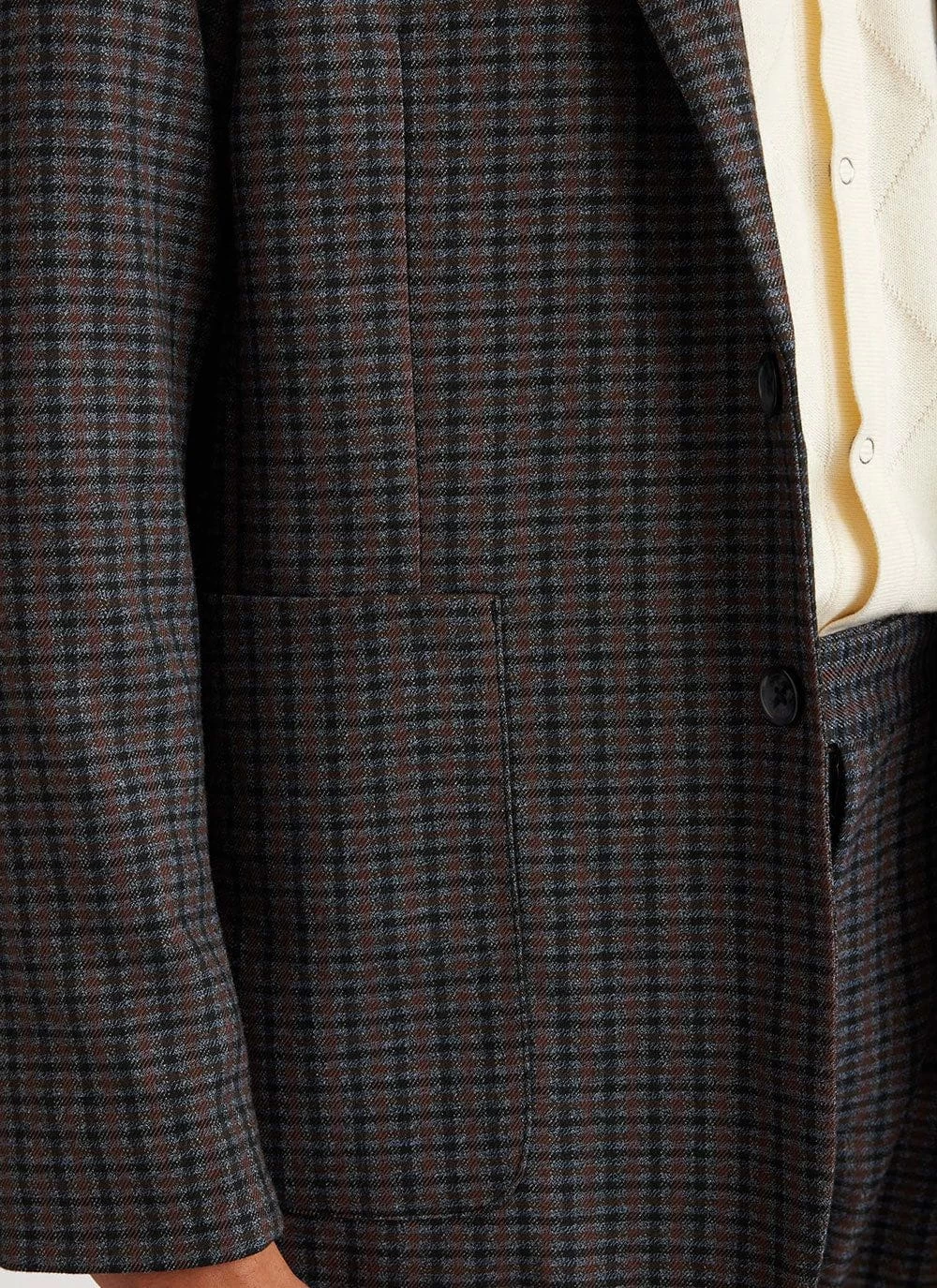 Mini Check Tailored Blazer | Grey 8 Mini Check Tailored Blazer | Grey - Image 6