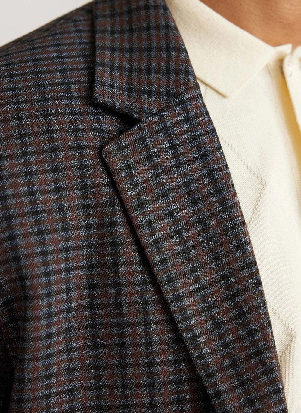 Mini Check Tailored Blazer | Grey 5 Mini Check Tailored Blazer | Grey - Image 3