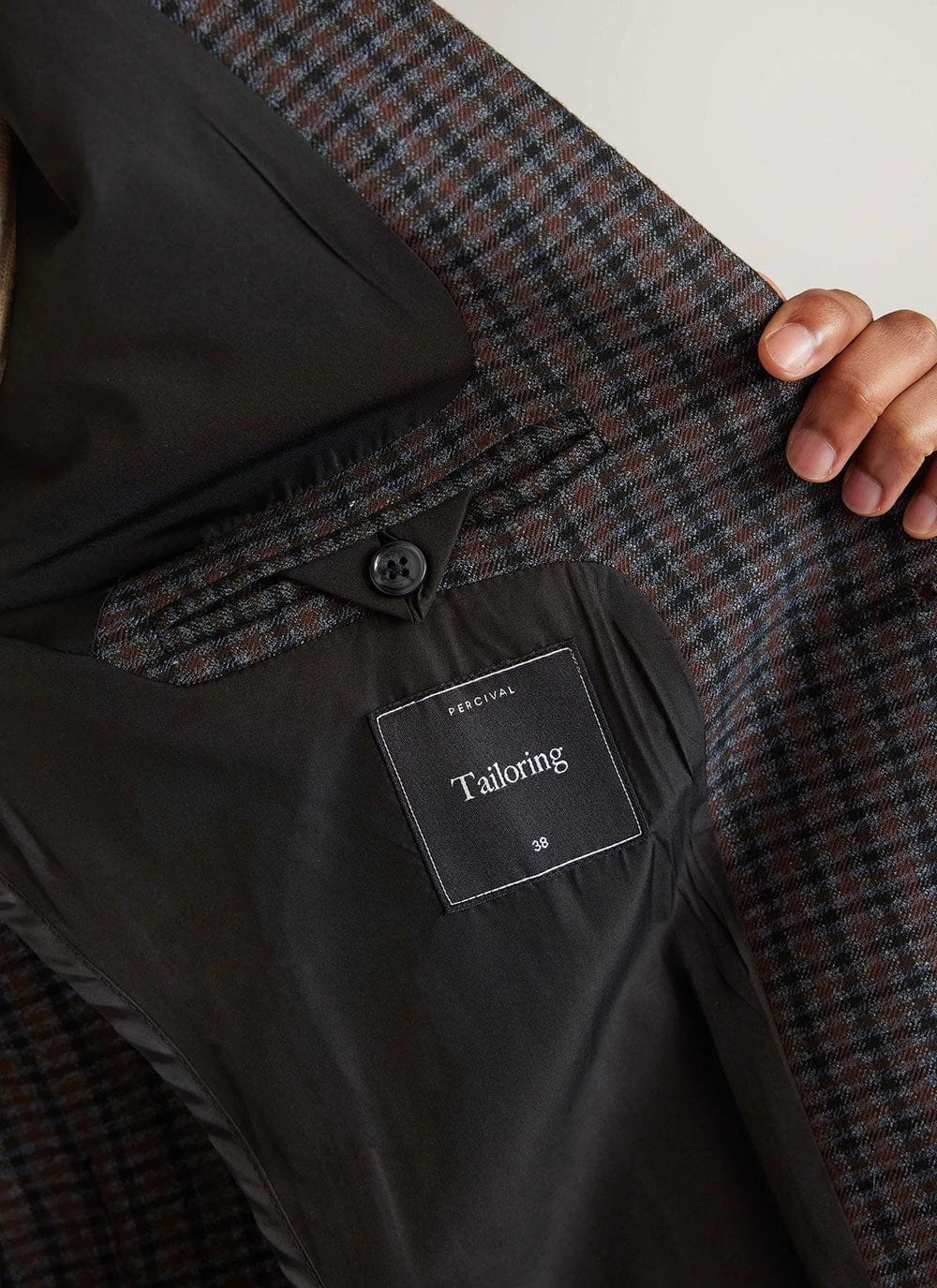 Mini Check Tailored Blazer | Grey 7 Mini Check Tailored Blazer | Grey - Image 5