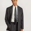 Mini Check Tailored Blazer | Grey -Urban Wear Shop PERCIVAL MENSWEAR SUITING MINI CHECK TAILORED BLAZER GREY14