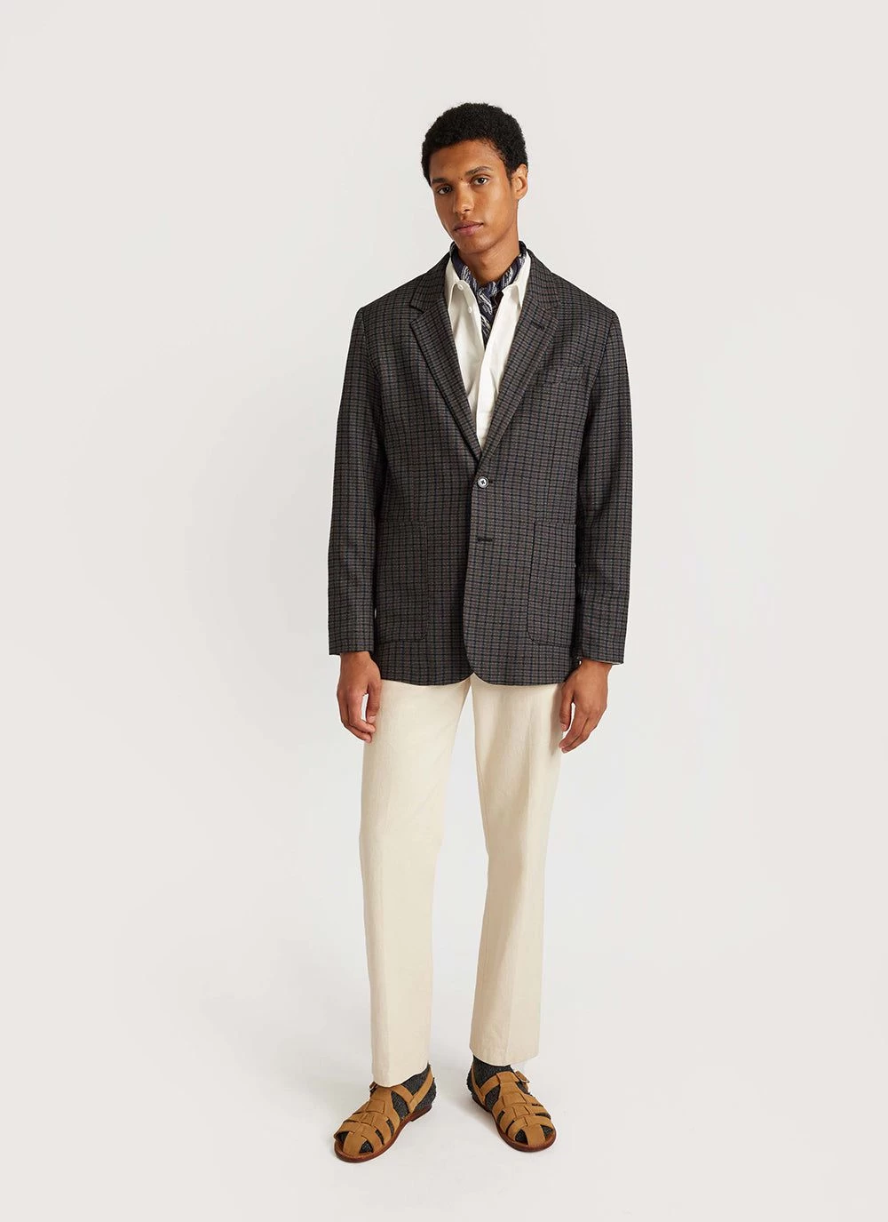 Mini Check Tailored Blazer | Grey 9 Mini Check Tailored Blazer | Grey - Image 7