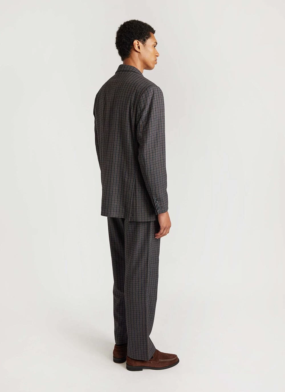 Mini Check Tailored Blazer | Grey 10 Mini Check Tailored Blazer | Grey - Image 8