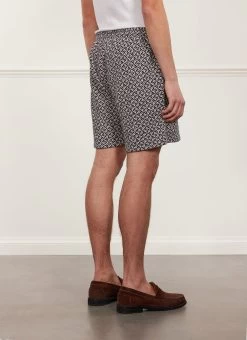 Viscount Shorts | Viscose | Ecru Multi -Urban Wear Shop PERCIVAL MENSWEAR VISCOUNT SHORTS3