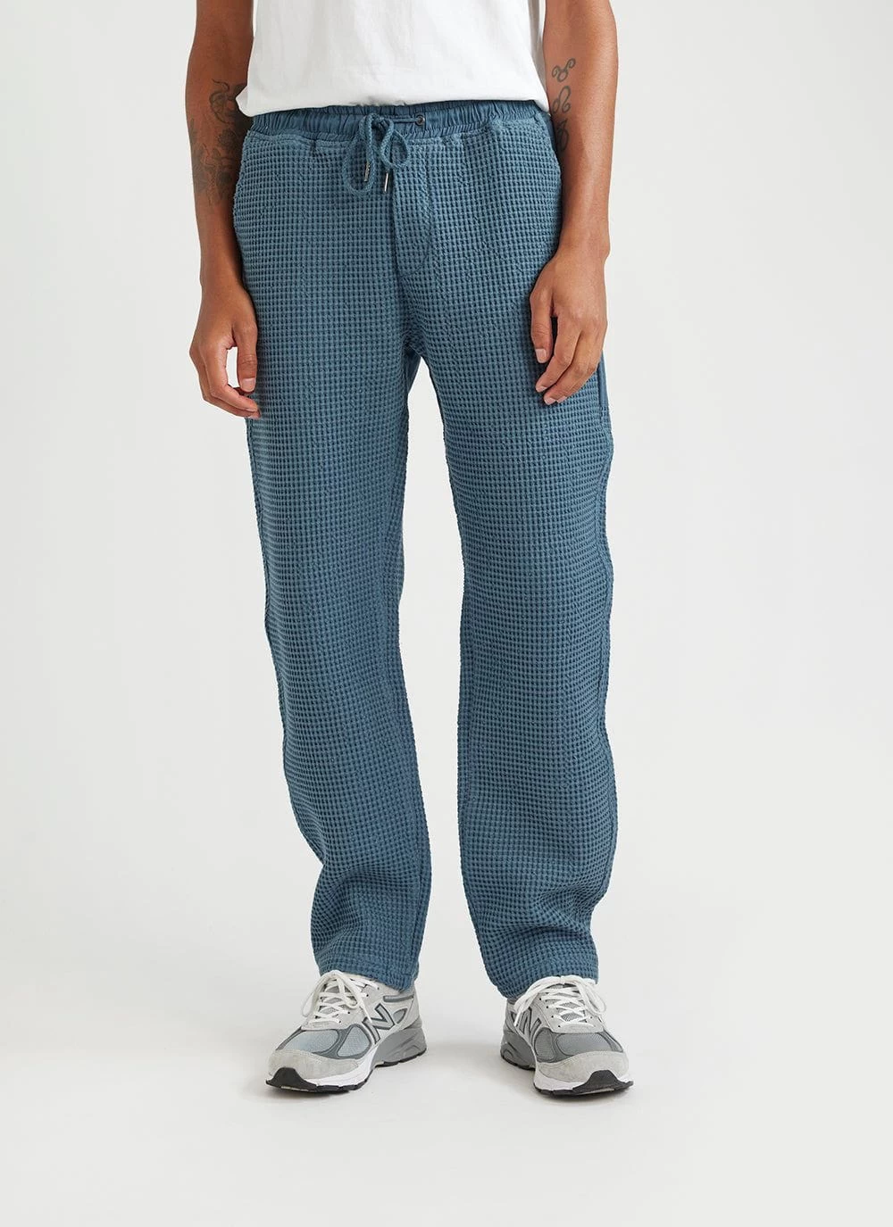 Waffle Everyday Trousers | Textured Cotton | Aqua 3 Waffle Everyday Trousers | Textured Cotton | Aqua
