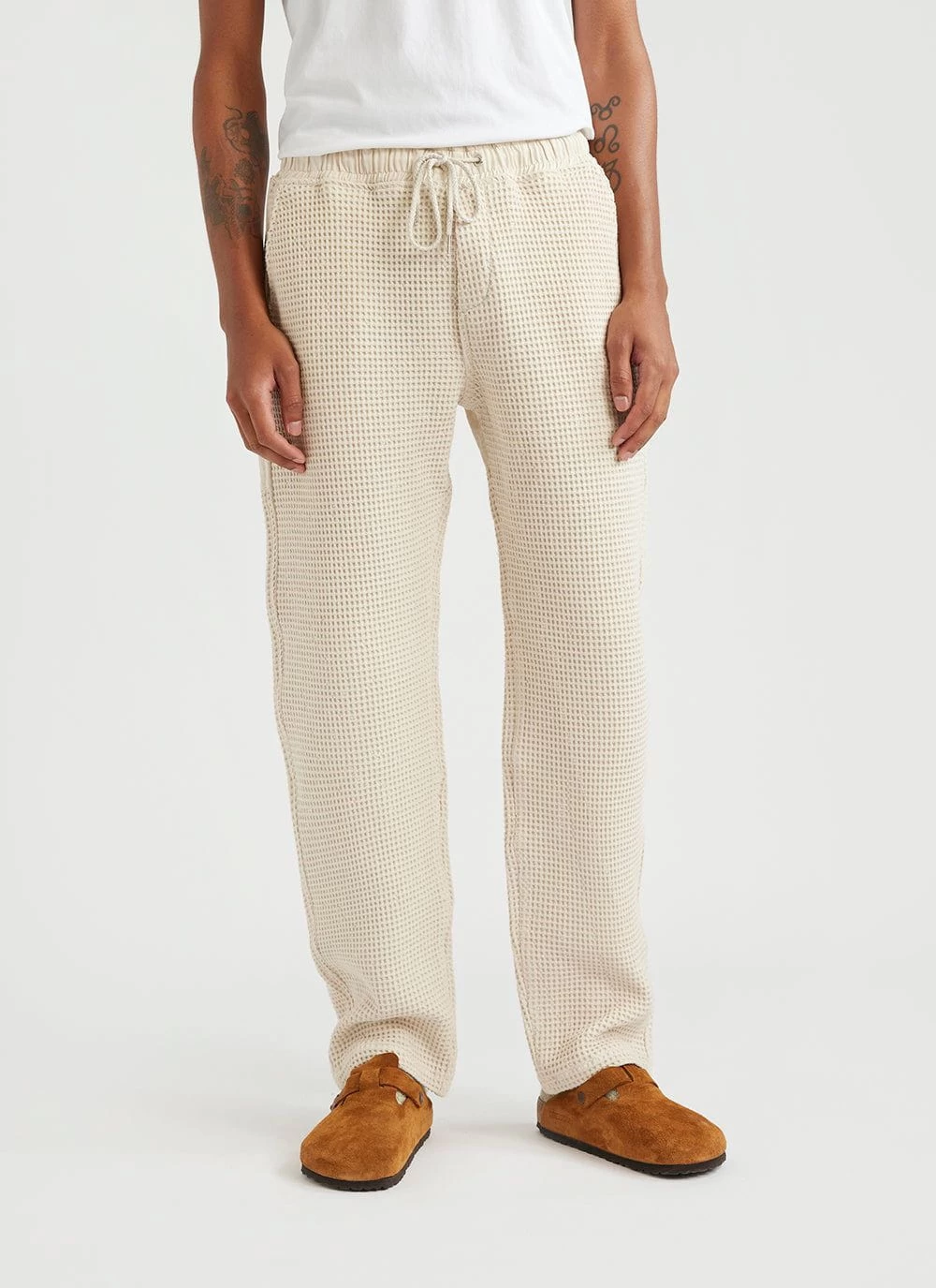 Waffle Everyday Trousers | Textured Cotton | Ecru 3 Waffle Everyday Trousers | Textured Cotton | Ecru