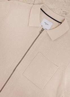 Zip Cardigan | Knitted Cotton | Ecru 9 Zip Cardigan | Knitted Cotton | Ecru -Urban Wear Shop PERCIVAL MENSWEAR ZIP CARDIGAN ECRU 1