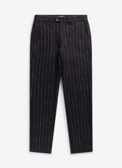 Pinstripe Tailored Trousers | Wool | Black -Urban Wear Shop PercialAugust9th2023 224