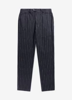Pinstripe Tailored Trousers | Wool | Black -Urban Wear Shop Percival29th priority6596 Edit