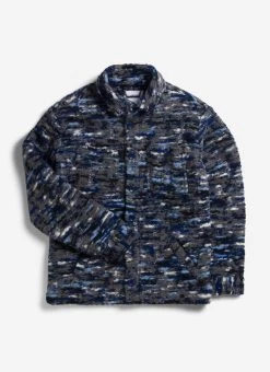 Jacquard Blanket Overshirt | Wool | Blue -Urban Wear Shop Percival3rd4420 2
