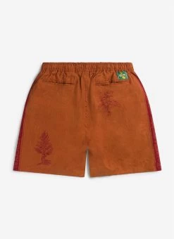 Nettle Shorts | Printed Linen | Brick -Urban Wear Shop Percival3rd5804