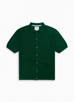 Pablo Cuban Shirt | Knitted Cotton | Forest 15 Pablo Cuban Shirt | Knitted Cotton | Forest -Urban Wear Shop Percival9thjan230861
