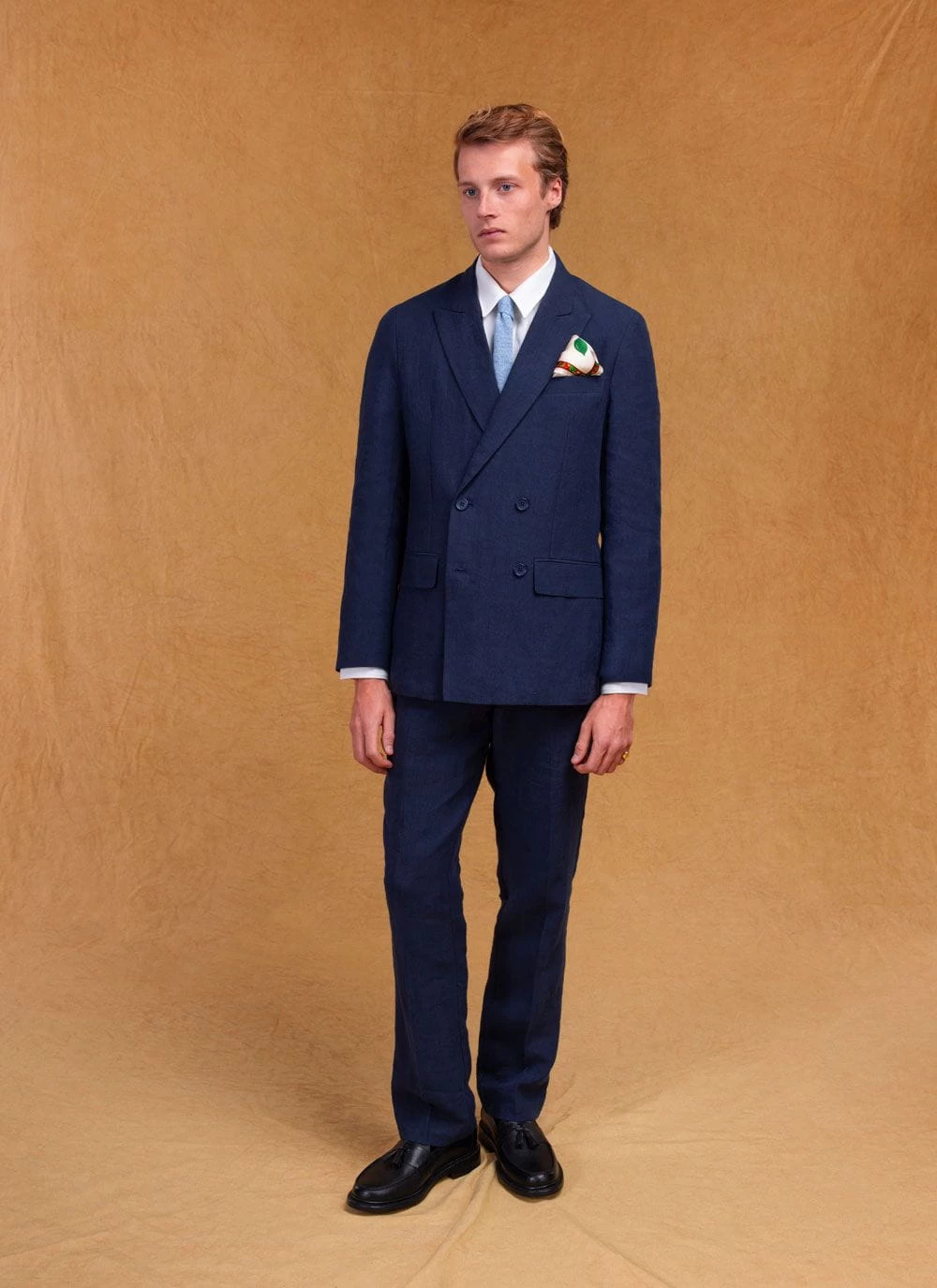 Tailored Double Breasted Blazer | Linen | Navy 12 Tailored Double Breasted Blazer | Linen | Navy - Image 10