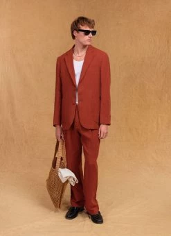 Relaxed Tailored Linen Blazer | Rust 22 Relaxed Tailored Linen Blazer | Rust -Urban Wear Shop Percival Suits6260