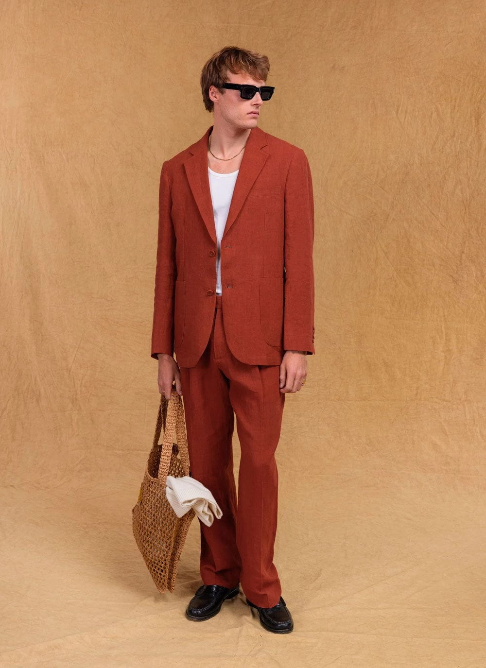 Relaxed Tailored Linen Blazer | Rust 12 Relaxed Tailored Linen Blazer | Rust - Image 10