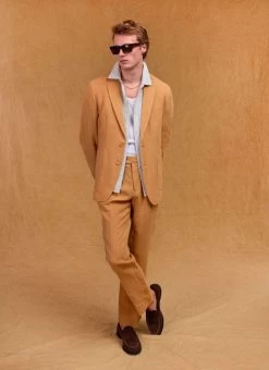 Tailored Linen Blazer | Camel 17 Tailored Linen Blazer | Camel -Urban Wear Shop Percival Suits6476