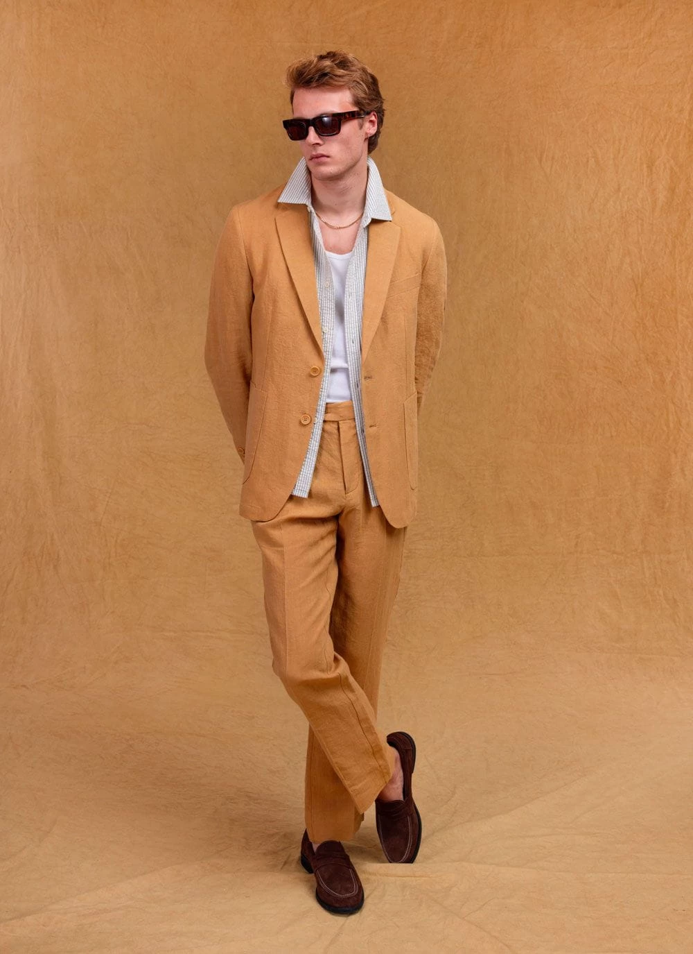 Tailored Linen Blazer | Camel 10 Tailored Linen Blazer | Camel - Image 8