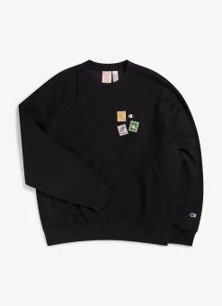 Perci-Post Stamps Sweatshirt | Champion And Percival | Black 11 Perci-Post Stamps Sweatshirt | Champion And Percival | Black -Urban Wear Shop percivcalretail30thoctober7962 Edit